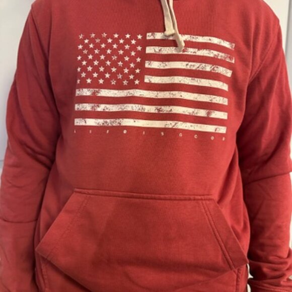 Men's Life Is Good Sweatshirt - Red - Picture 2 of 4